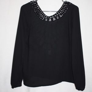 H&M Black Long Sleeve Blouse